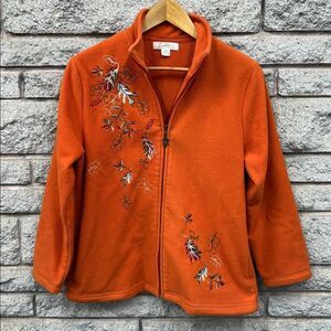 Vintage Vibrant Orange Embroidered Jacket